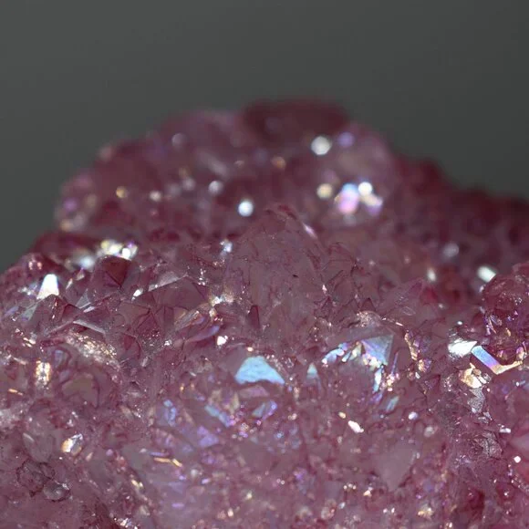 Large OOAK Pink Dyed Natural Aura Quartz Crystal Cluster - witchy mystical decor